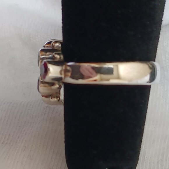 Nicky Butler ring blue topaz pink tourmaline silver size 5 like new - Picture 3 of 16